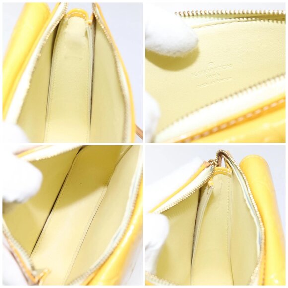 LOUIS VUITTON Monogram Vernis Motto Pouch Lime Yellow - Picture 15 of 16